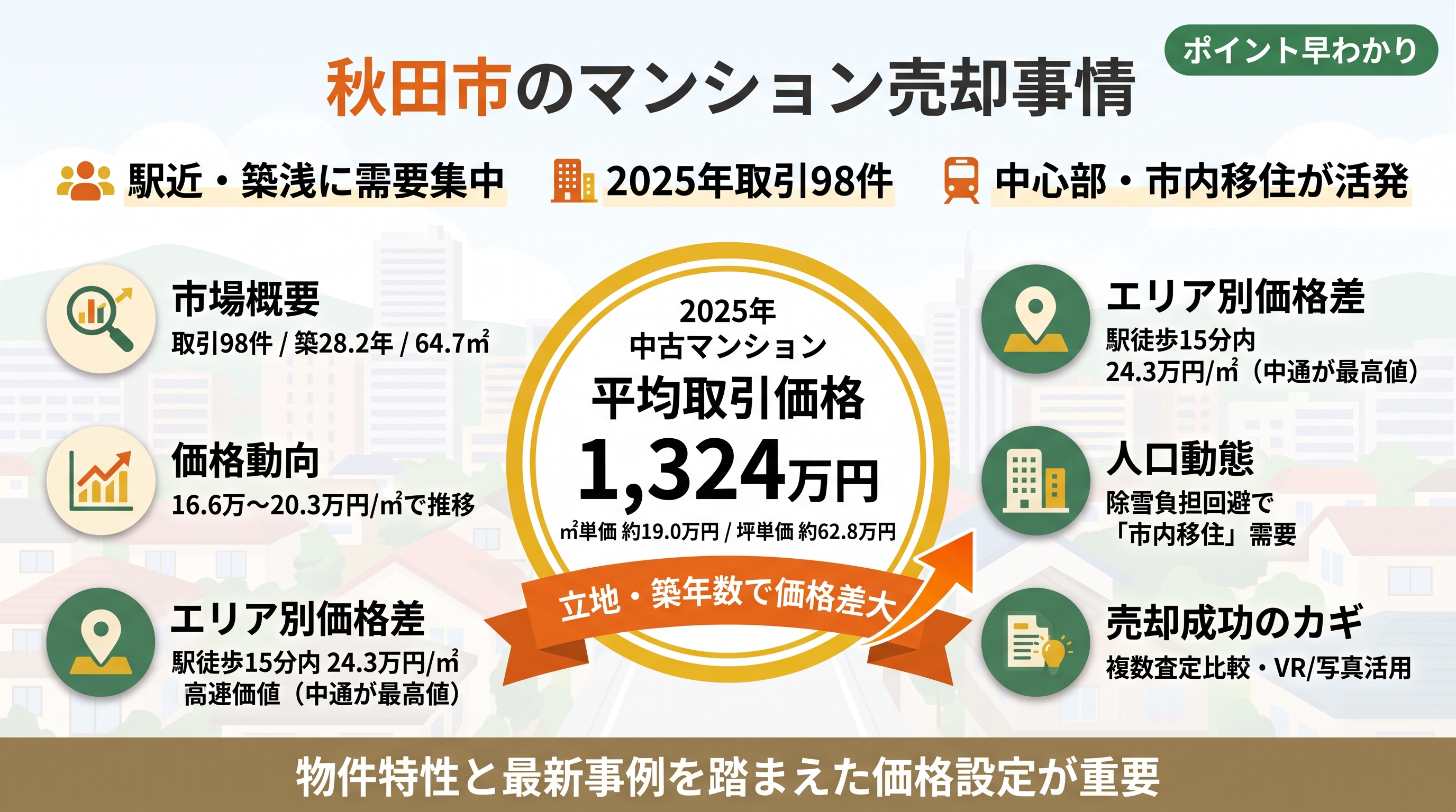 秋田市のマンション売却事情
